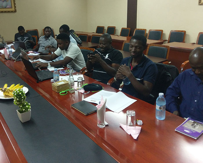 Oasis field engineers sitting in a class in a VSAT course